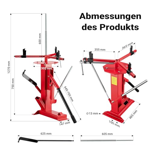 Reifenmontiermaschine Wiltec universelles Reifenmontagegerät 4″ bis 21″