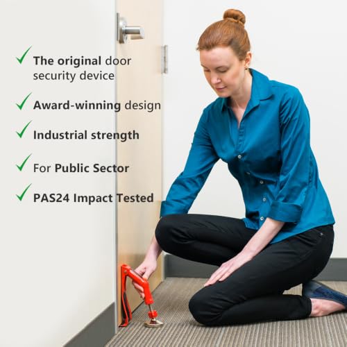 Image of PennElcom DoorJammer Portable Door Lock Brace for Home Security & Personal Protection | Steel Design Works on Carpet, Tiles, Wood, Laminated Floors | Travel, Hotel, Office & Commercial Use (DJ4LD)