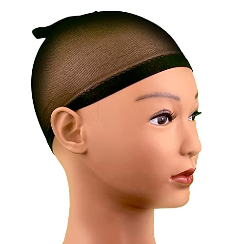 ManeChic Wig Cap (2 Pack, BLACK) Soft and Breathable Nylon Wig Cap with Elastic Band, Essential Wig Accessories for Women – Comes in 5 Colors