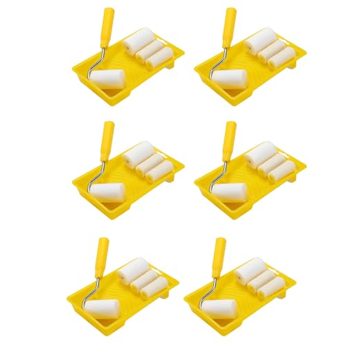 Sxmrmnx Juego de 36 mini rodillos de pintura de espuma de 5 cm pequeños para pintura de pared, cepillo de reparación