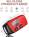 iRonsnow Solar Emergency Hand Crank Weather Radio, Portable Self Powered NOAA AM/FM Radios with SOS Alarm LED Flashlight 2000mAh Smart Phone USB Charger for Camping (Red)