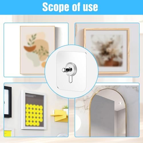 No Drill Screw Stickers, Punch-Free Wall-Mounted Adhesive Hooks for Hanging Pictures, Nail Free Stickers for Walls Heavy Duty, Seamless Adhesive Walls Hooks for Wall Mount, Bathroom, Home (24) - 2