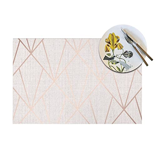 Sets de table or rose résistants chaleur pour repas de fête chic - 5