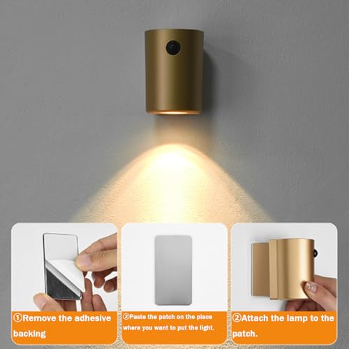 Lámpara de pared LED con sensor de movimiento 120° recargable para escalera y dormitorio de diseño 5
