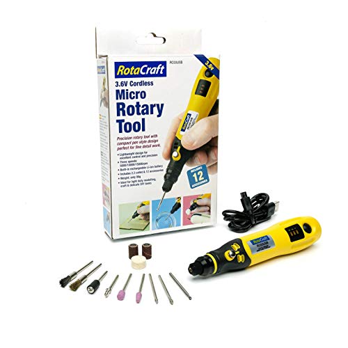 Rotacraft Rc03Usb - Micro Utensile Rotante Senza Fili, 3,6 V, Con 12 Accessori