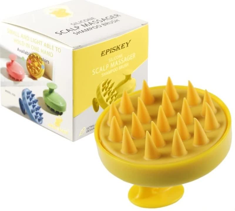 Scalp Massager Shampoo Brush, Eco-friendly with Soft Silicon Bristles, Hair Scalp Scrubber, Scalp Exfoliator | Dandruff Removal, Prevents Hair loss for Men, Women (Yellow) (B0BRJNL2WW) Amazon Price History, Amazon Price Tracker