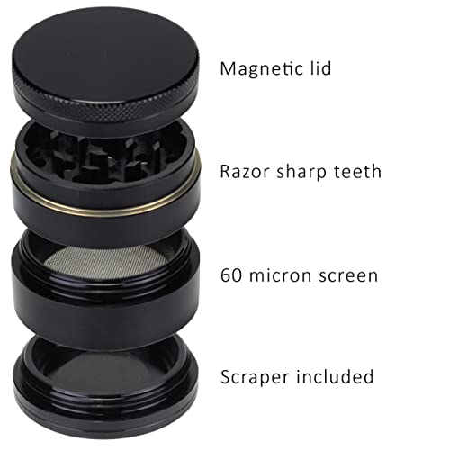 Aluminum CNC Grinder Size 50mm 4 Parts Black, 4 parts 50mm - Image 4