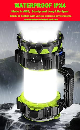 HAASHADA Big LED Searchlights Spotlight Lantern Flashlights, 22000LM 6 Modes Rechargeable Handheld Camping Hunting Lamp Portable Work Lights for Indoor Outdoor Emergency - Image 5