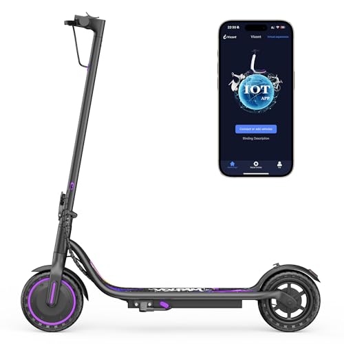 Image of Electric Scooter for Adults & Teens, 350W Motor, 15 Miles Long Range, 19 MPH Max Speed, 8.5 inch Solid Tire, Lightweight EScooter with Dual Brakes & Lights, APP