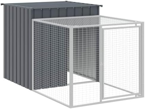 vidaXL Jaula para gallinas con Corral Antracita 110x201x110 cm Ac...
