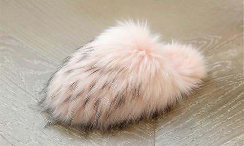 FUNCOS Women's Plush Fuzzy Slippers Closed Toe Slip On Faux Fur Slides2