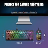 RedThunder 60% Gaming Tastatur und Maus Set, QWERTZ DE-Layout, Ultra-compacte RGB-Beleuchtung , Optische Ergonomische mit 6 Tasten und 7200 DPI für PC, MAC, PS5, Xbox Gamer – Ansicht 6