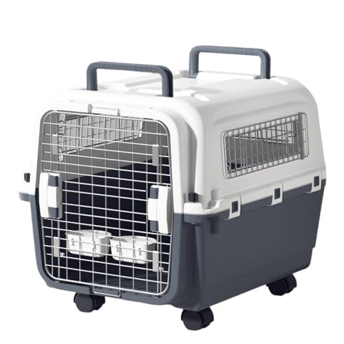 DrivEx 犬 クレート 犬 ペットキャリー 小型犬 中型犬 猫 キャリーケース ペットクレート ハードクレート キャリーバッグ 多頭飼い 動物用 車 新幹線 機内持ち込み 航空輸送ボックス 持ち運びやすい 取っ手付き プラスチック製 頑丈耐用 組立簡単