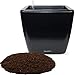 Self Watering Aquaphoric Planter Pot (11”) + Water Level Indicator + Fiber Soil = Foolproof Indoor House / Outdoor Deck, Patio Garden. Great for Flowers, Herbs, Vegetables, Tropical. It’s Easy.