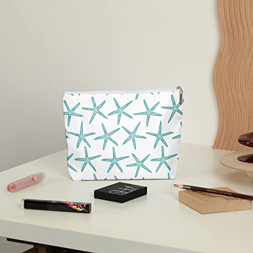 Tote Bag Makeup Bag Starfish Decor Beach Bag Ocean Sea Animals Starfish Story Birthday Christmas Gifts For Women Girls Best Friend Sister Waterproof Tote Bag With Zipper Cosmetic Bag Set Of 2 #TOP3