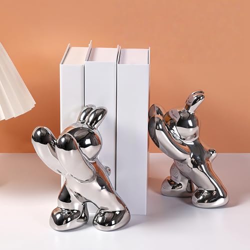 Sujetalibros decorativos de conejo como escultura moderna ideal para regalar en casa 3
