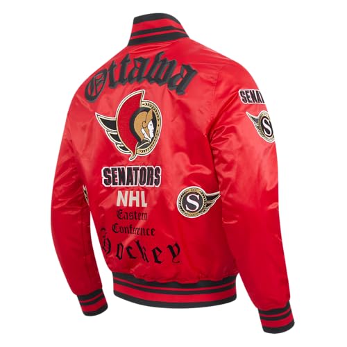Image of Pro Standard Mens NHL Old English Satin Jacket