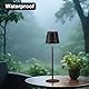 PreeOtti Tischlampe Kabellos, LED Tischleuchte Kabellos Akku mit 3 Farbtemperatur, Stufenlos Dimmbar, Touch Lampe mit Batterie USB-C Aufladbar für Outdoor Nachttisch Esstisch Camping(Schwarz)