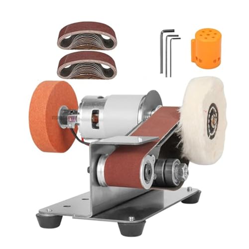 YXINHONGYUE Levigatrice da banco elettrica da 75 mm, con Mola lucidante, levigatrice a Nastro per affilatura coltelli da 220 V per la Lavorazione Fai da Te di Metalli e Legno (200 W)