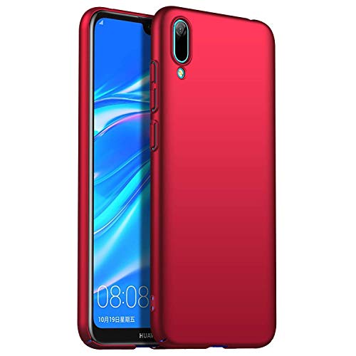 RFLY Funda Huawei Y6 2019, Funda Protectora Resistente A Prueba De Golpes, Mate, Delgada, Dura y Rígida para PC Huawei Y6 2019, Rojo