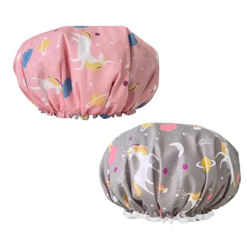 3 Pièces Bonnet de Douche, Imperméable Bonnet de Bain Elastiques, Chapeau de Douche Réutilisables, Accessoire Cheveux Douche, Bonnet de Douche Femme, Pour Femmes Filles de Douche Spa Salon