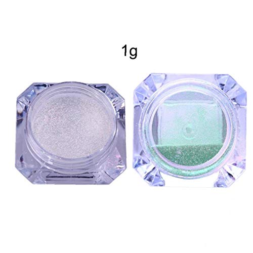 Hotaden 8pcs / Set Bling Spiegel-Nagel-Funkeln-Puder Wunderschöne Nail Art Pailletten Pigment Glitters – Bild 4