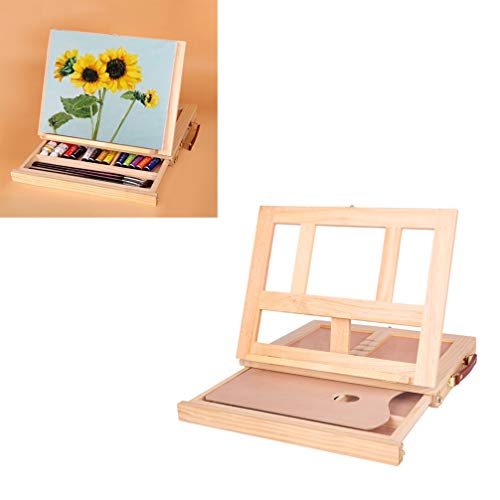 Exceart — Suporte de mesa com cavalete de madeira ajustável para artistas, cavalete portátil e dobrá