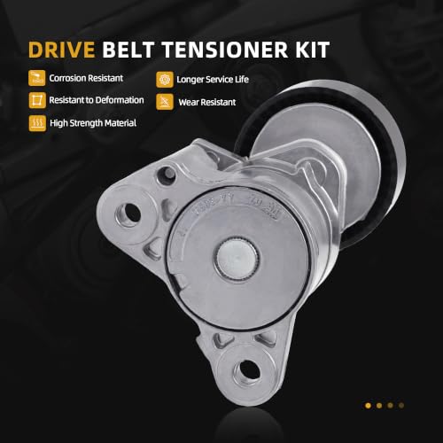 Image of Belt Tensioner Serpentine Belt Idler Pulley Kit Fit for Jeep Patriot /Compass, for Dodge Avenger /Caliber /Journey 2008-2017, for Chrysler 200 /Sebring 2007-2014, 1.8L /2.0L /2.4L L4, OE#39053, 36322