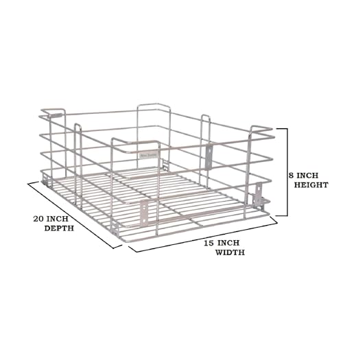 Image of BLOO BASKET 202modular kitchen accessories cabinet, 6-Piece Utensil Organizer, Stainless Steel, Silver (15 Inch Width * 20 Inch Depth, WITHOUT CHANNEL)