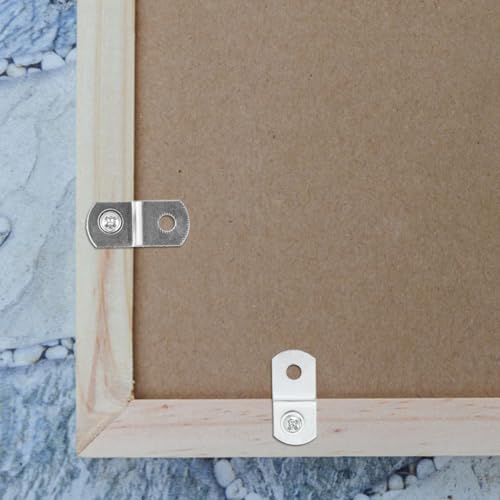 Image of XIHIRCD 50pcs Offset Canvas Painting Mounting Clips with Metal Screws, 1 /2inch, 1 /4inch, 1 /8inch, 3 /8inch Canvas Clips for Picture Framing, Blackboard