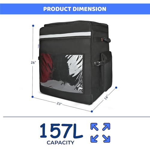 Image of XL E-Commerce, Catering, Courier, Grocery Delivery and Checkin Baggage (Black) - 146 liters (23 X 16 X 26 inch)