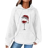 Womens Christmas Hoodies Letter Print Tops Fall Winter Long Sleeve Loose Fit Hooded Sweatshirt Cute Pullover Tunic Xmas Gifts C-59