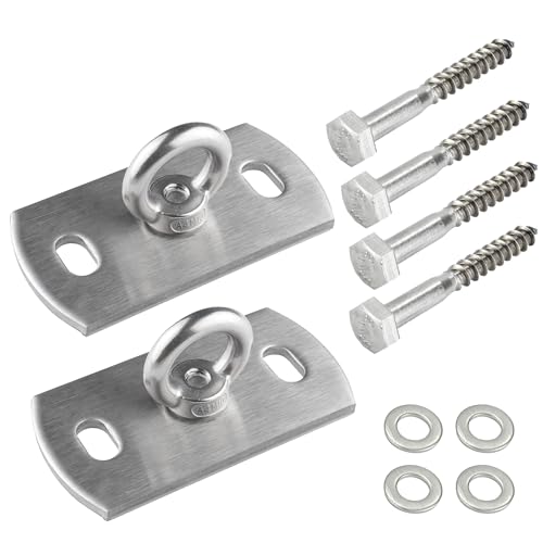 Pina DESIGN seit 1979-2er Set Sonnensegel Wandhalterung aus V2A Edelstahl - Profi Befestigung mit hoher Traglast für Mauerwerk & Holz (Mit Holzschrauben - für Holz)