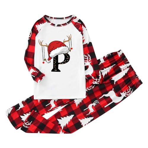 Juego de pijama de Navidad para familia, invierno, pijamas navideños, cuello redondo a juego, par de dos piezas, pijama para niños y niños, manga larga, ropa de noche para toda la familia, cómodo