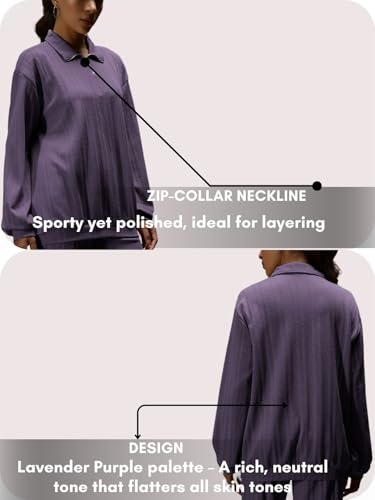 Image of GRECIILOOKS Co-ord Set for Women Stylish | Warm Zip Up T-Shirt & Pant Set | Oversized Loose Fit Summer Cord Set for Women | Summer Casual Travel & Loungewear Outfit
