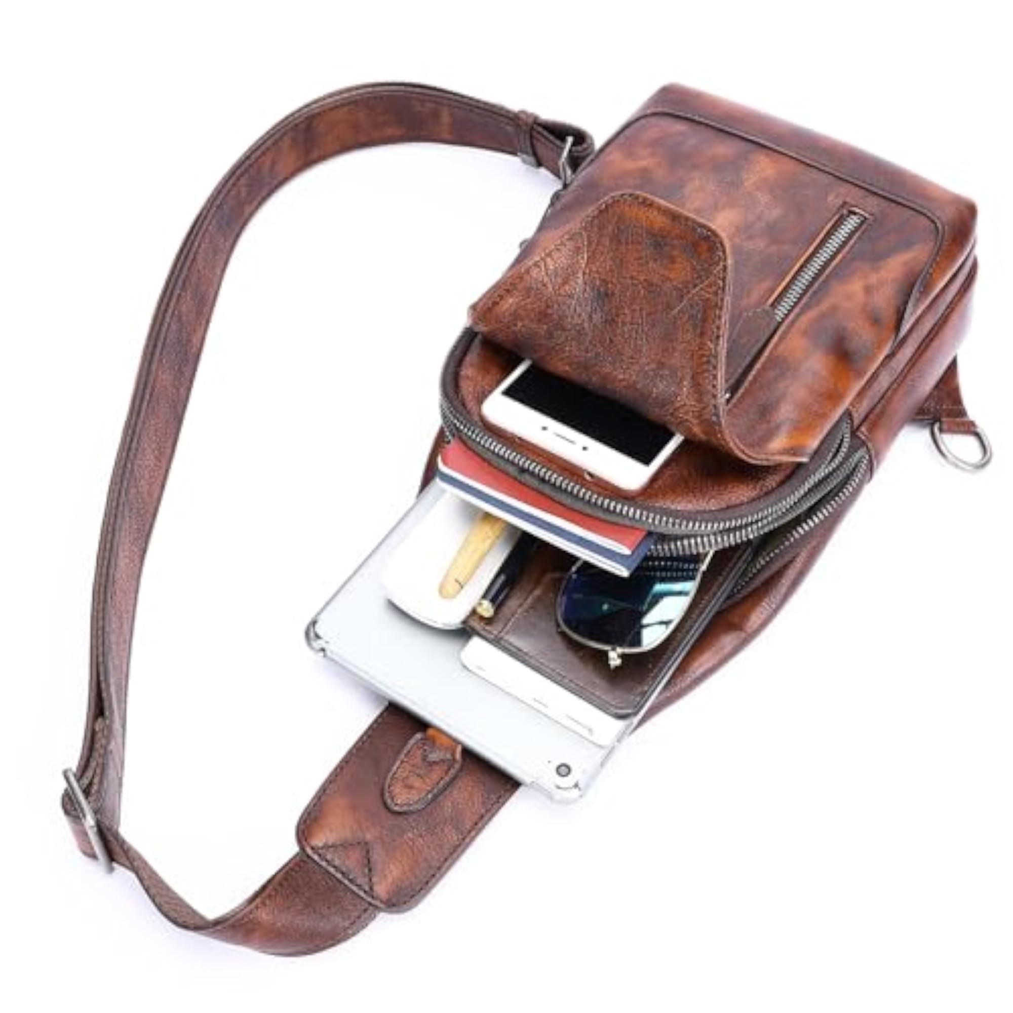 Handmade Classic Vintage Leather Crossbody Sling Bag