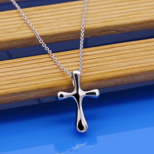 Chaîne de bijoux pendentifs et colliers en croix solide argent - 6