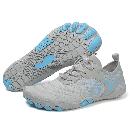 Zapatillas de Running Descalzas para Mujer Deporte para Fitness en Interiores con Puntera Ancha Fitness en Interiores Entrenamiento Integral para Caminar, Correr, Gimnasio, Playa, Surf y Conducir