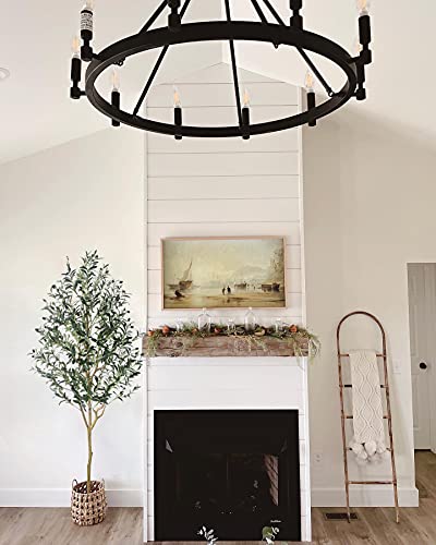 Phimos Artificial Olive Tree Tall Fake Potted Olive Silk Tree With Planter Large Faux Olive Branches And Fruits Artificial Tree For Modern Home Office Living Room Floor Decor Indoor (6.23Ft) #TOP2