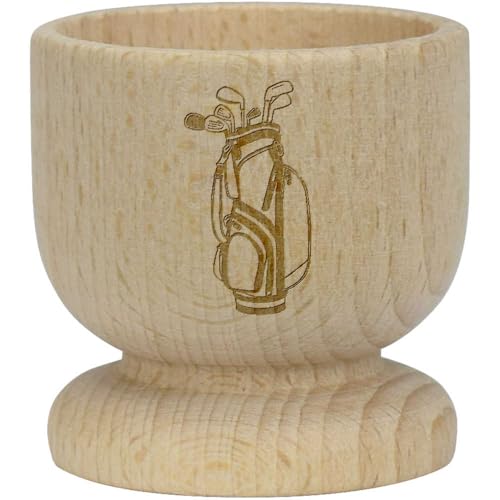 'Golf Bag Filled with Irons and Woods' Wooden Egg Cup (EC00027424)