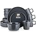 Stone Lain Coupe Dinnerware Set, Service For 4, Gray Matte