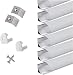 LED Strip Channel with Diffusers, StarlandLed 6-Pack 1Meter/3.3ft LED Aluminum Profile Track Housing V-Saped with Cover and Complete Mounting Accessories for LED Strip Light