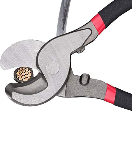 Fbve Cable Cutter High Leverage Curve Jaw, 10 Inch Heavy Duty Wire Cutter For Cutting Coaxial Cable, Aluminum And Copper Cabling #TOP3