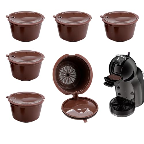 6 PCS Dosettes de Café Réutilisables,Capsule Réutilisable Rechargeables pour Dolce Gusto,Capsule Reutilisable Compatibles avec Machines Dolce Gusto,capsule reutilisable,Filtres à Café Non Jetables.(Ma