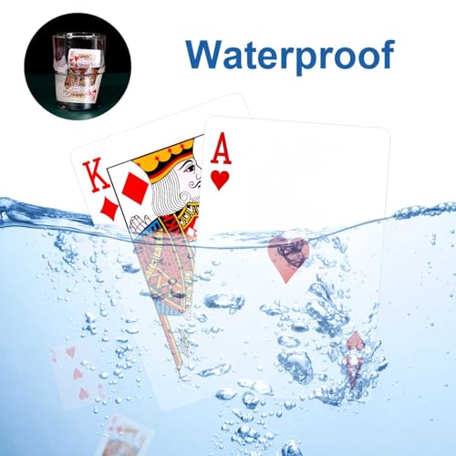 Wugauwor wasserdichte Spielkarten, Kunststoff Spielkarten, Kartenspiel, Wasserfeste Poker Karten für Camping Spiele, Playing Cards für Blackjack Bridge Kartenspiele, 1 Deck, Blau – Bild 5