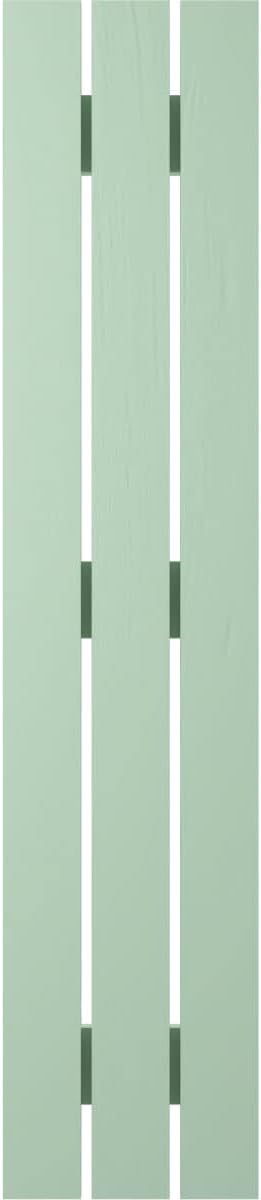 Ekena Millwork ARW401SB311X61SGH Americraft Three 3 Exterior Real Wood Spaced Board-n-Batten Shutters (Per Pair), Seaglass