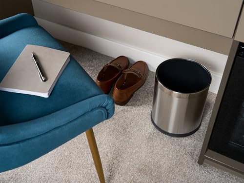 Image of Thornton Double Layer Hotel Waste Trash Can in Brushed Steel, 9.5Qt