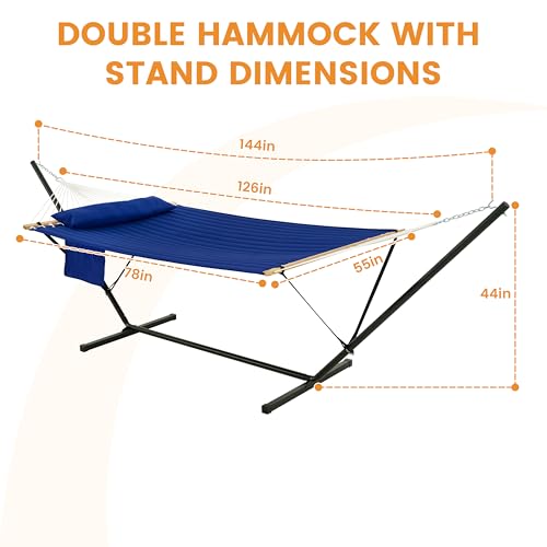 Image of Lazy Daze Double Hammock with Stand, Balance Straps & Carry Bag for Outside