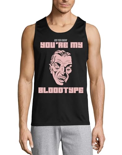 Camiseta de tirantes Halloween para hombre en algodón negro con diseño vampiro Atspauda
