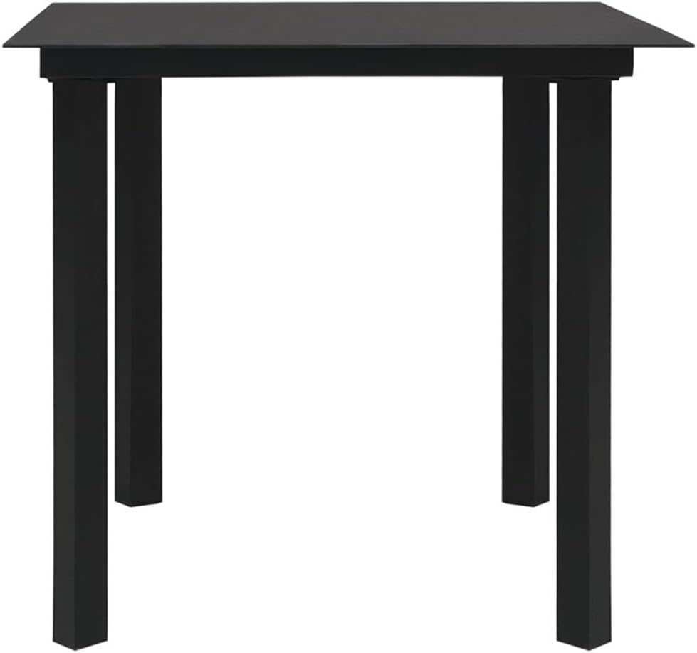 BOWERY HILL 3-Piece Outdoor Dining Set, Poly Rattan, Powder-Coated Steel, Tempered Glass, Black Finish, Includes 1 Table and 2 Chairs, Stackable Design, Indoor/Outdoor Use, Compact Patio or Dining